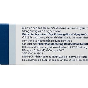 Zoloft 50mg trị trầm cảm, rối loạn lo âu (3 vỉ x 10 viên)