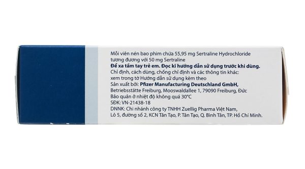 Zoloft 50mg trị trầm cảm, rối loạn lo âu (3 vỉ x 10 viên)