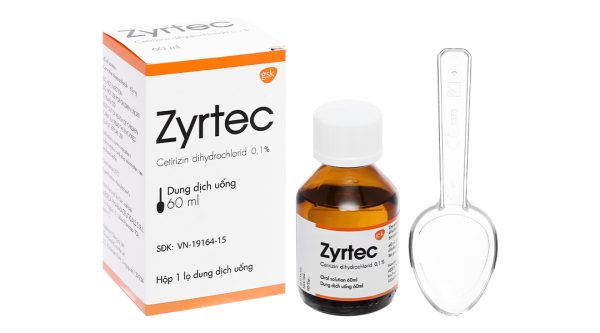 Dung dịch uống Zyrtec 0.1% giảm triệu chứng viêm mũi dị ứng, mề đay chai 60ml