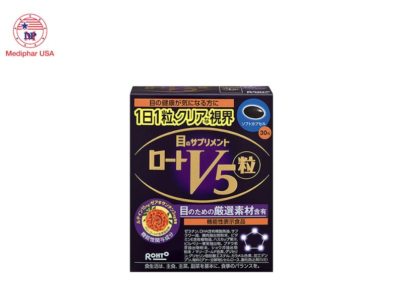 Viên uống bổ mắt Lutein Rohto V5